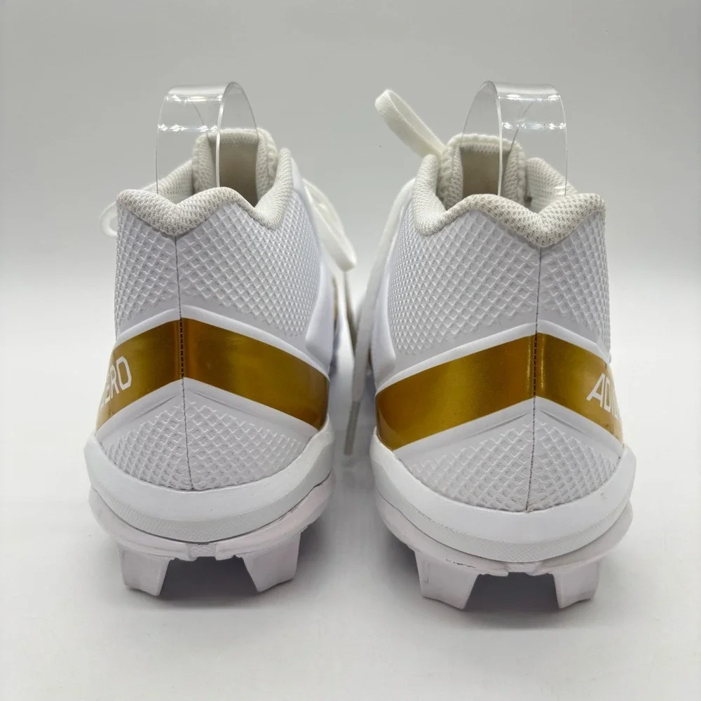 NEW‎ Adidas Football Cleats Mens 11 White Gold Adizero Impact.2 MD Shoes